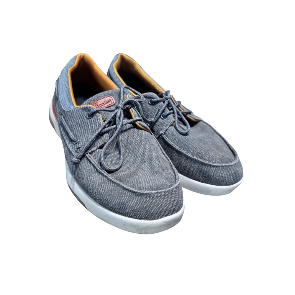 OrthoComfoot Boat Shoes Canvas Grey 11.5 Men's Casual Nautical Comfort ZGBX01